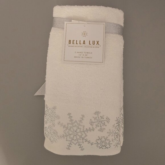 NWT Glitter Snowflake Hand Towels - Picture 1 of 3